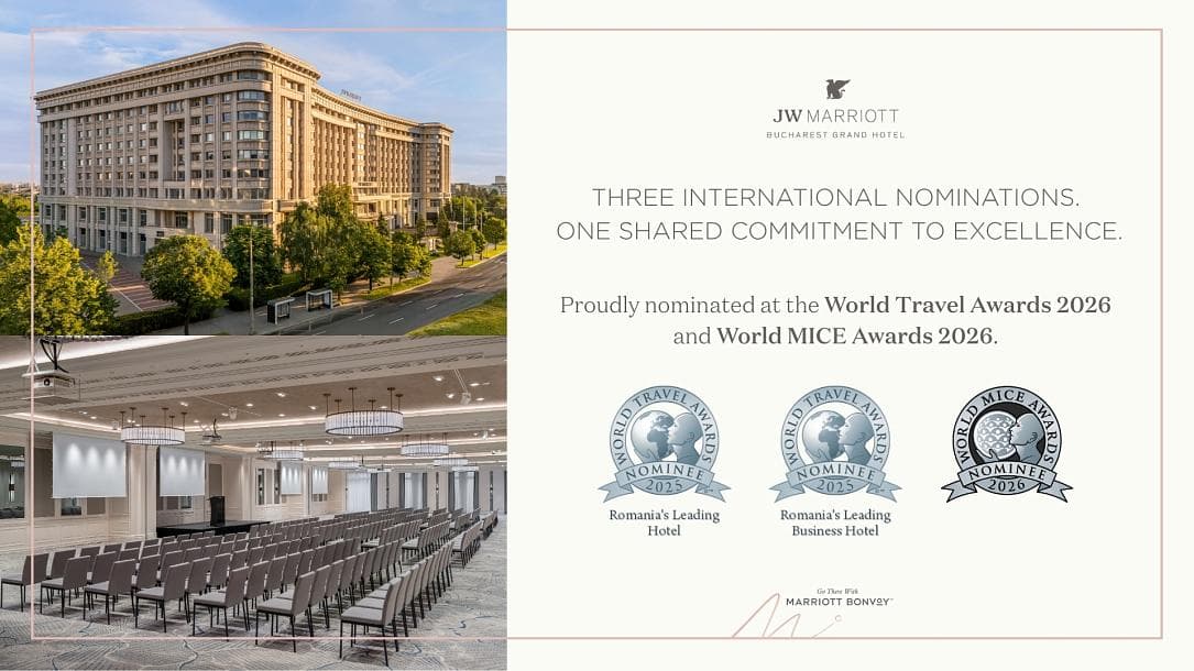 JW Marriott Bucharest Grand Hotel получил две международные номинации на престижных премиях